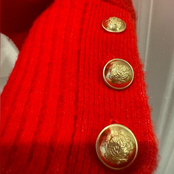 J.Crew Odette Sweater Lady Jacket in Holiday Red Knit Cardigan L - Picture 6 of 10